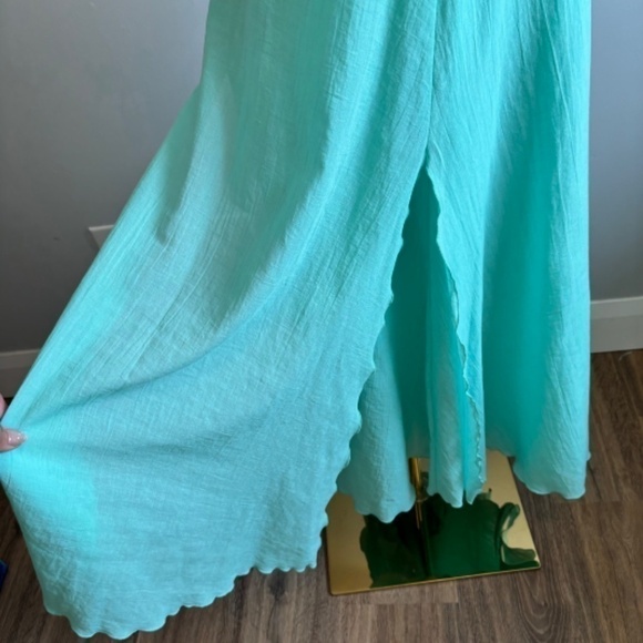 Linda Lundstrom Women's Vintage Mint Green Flowy Layered Maxi Skirt, SZ 12 - Picture 7 of 8